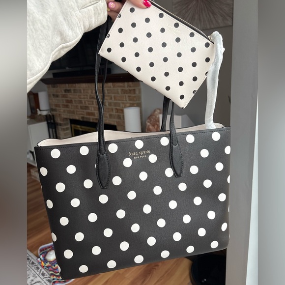 kate spade Handbags - Kate Spade Bleeker Sunshine Dot Large Polka Dot Tote with Matching Wristlet